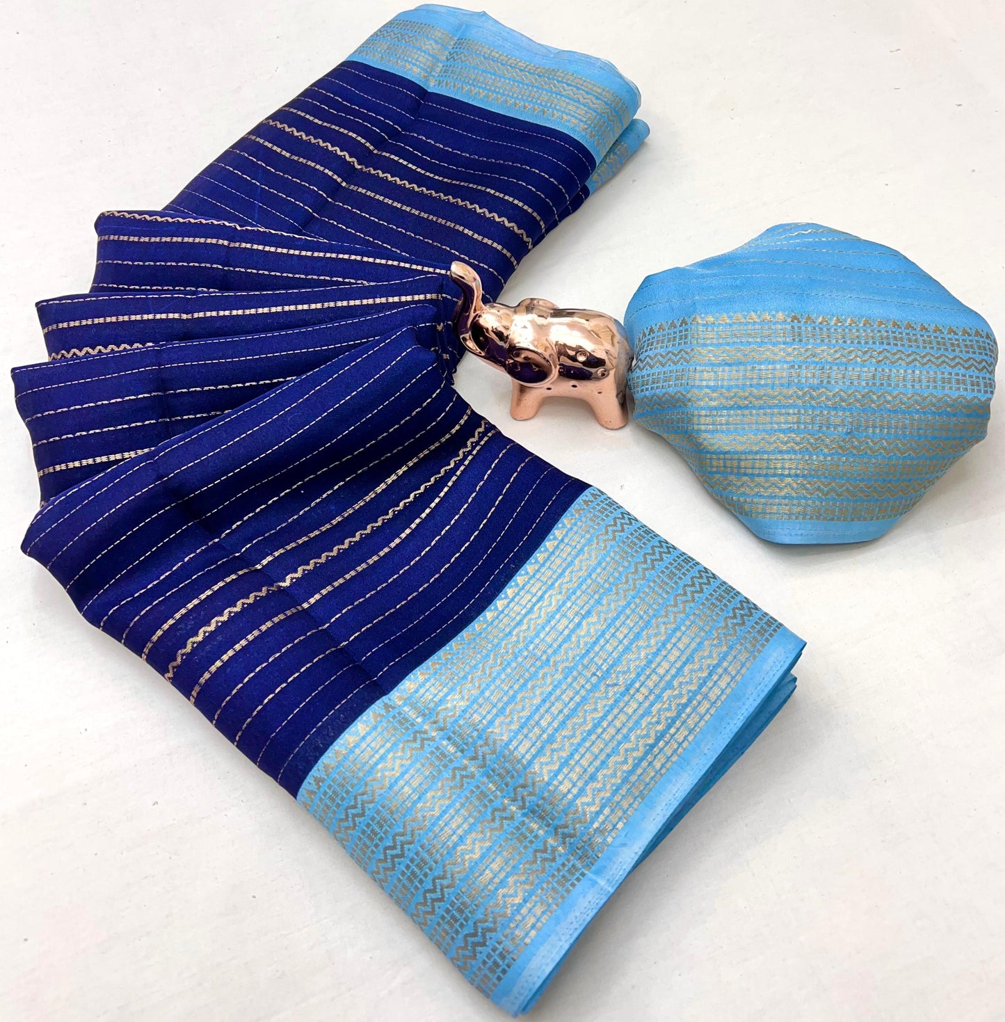 Kayatri New Premium Marshmallow Saree with Contrast Lining Blouse