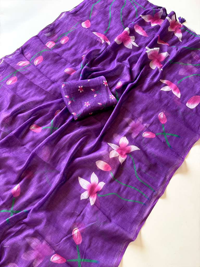 Kayatri New Soft Linen Designer Saree with Digital Print