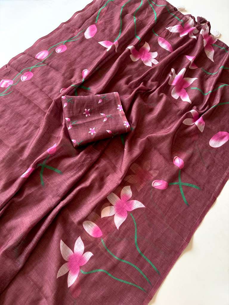 Kayatri New Soft Linen Designer Saree with Digital Print