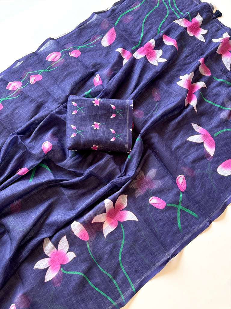 Kayatri New Soft Linen Designer Saree with Digital Print