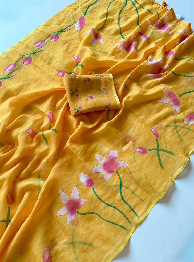 Kayatri New Soft Linen Designer Saree with Digital Print