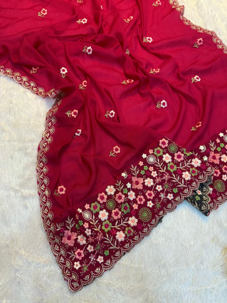 Kayatri New Premium Soft Georgette Saree with Full Thread Embroidery