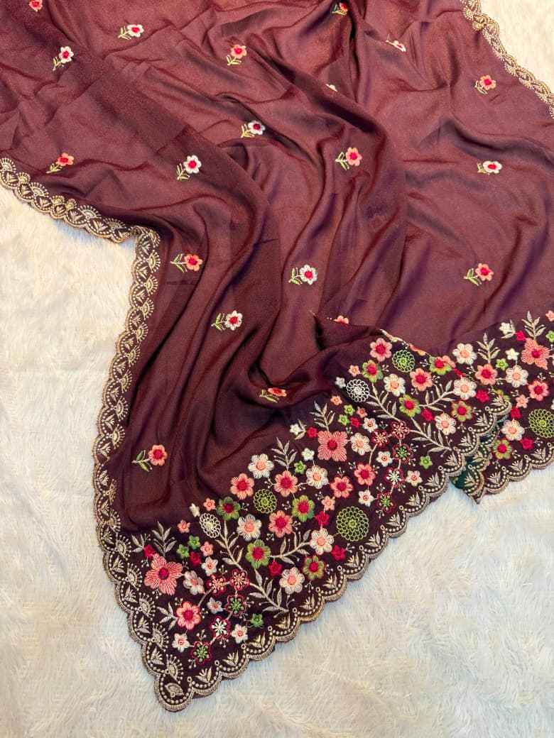 Kayatri New Premium Soft Georgette Saree with Full Thread Embroidery