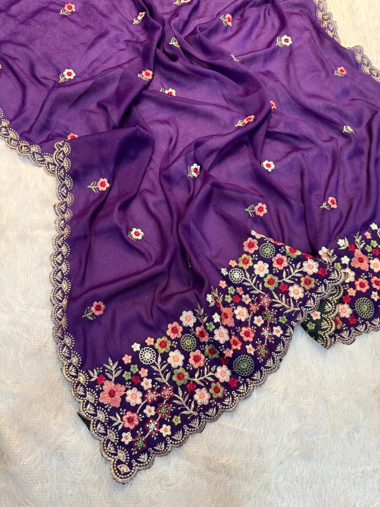 Kayatri New Premium Soft Georgette Saree with Full Thread Embroidery