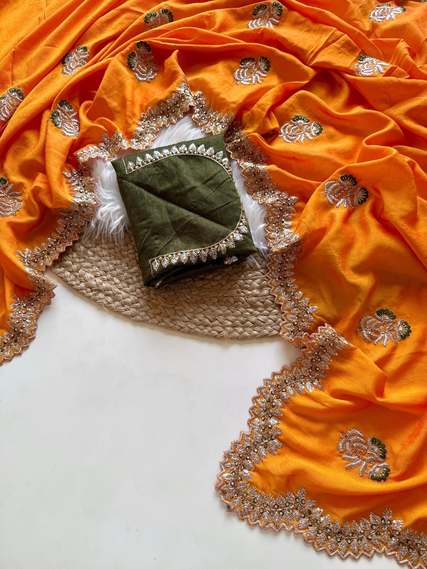 Kayatri New  Stunning Vichitra Silk Saree with Contrast Art Silk Embroidered Blouse