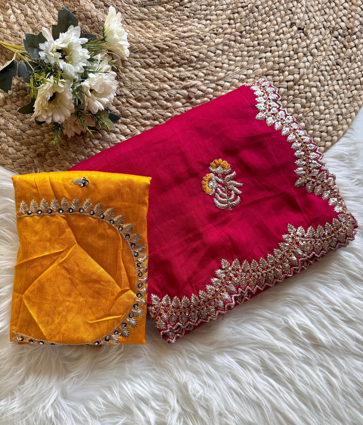 Kayatri New  Stunning Vichitra Silk Saree with Contrast Art Silk Embroidered Blouse