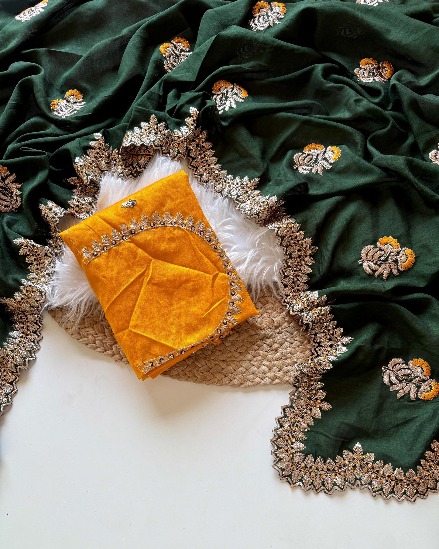 Kayatri New  Stunning Vichitra Silk Saree with Contrast Art Silk Embroidered Blouse