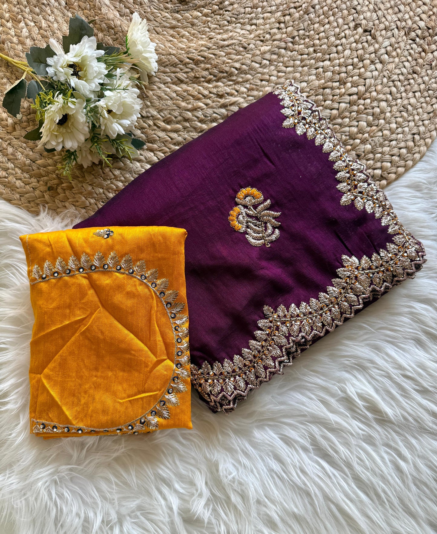 Kayatri New  Stunning Vichitra Silk Saree with Contrast Art Silk Embroidered Blouse