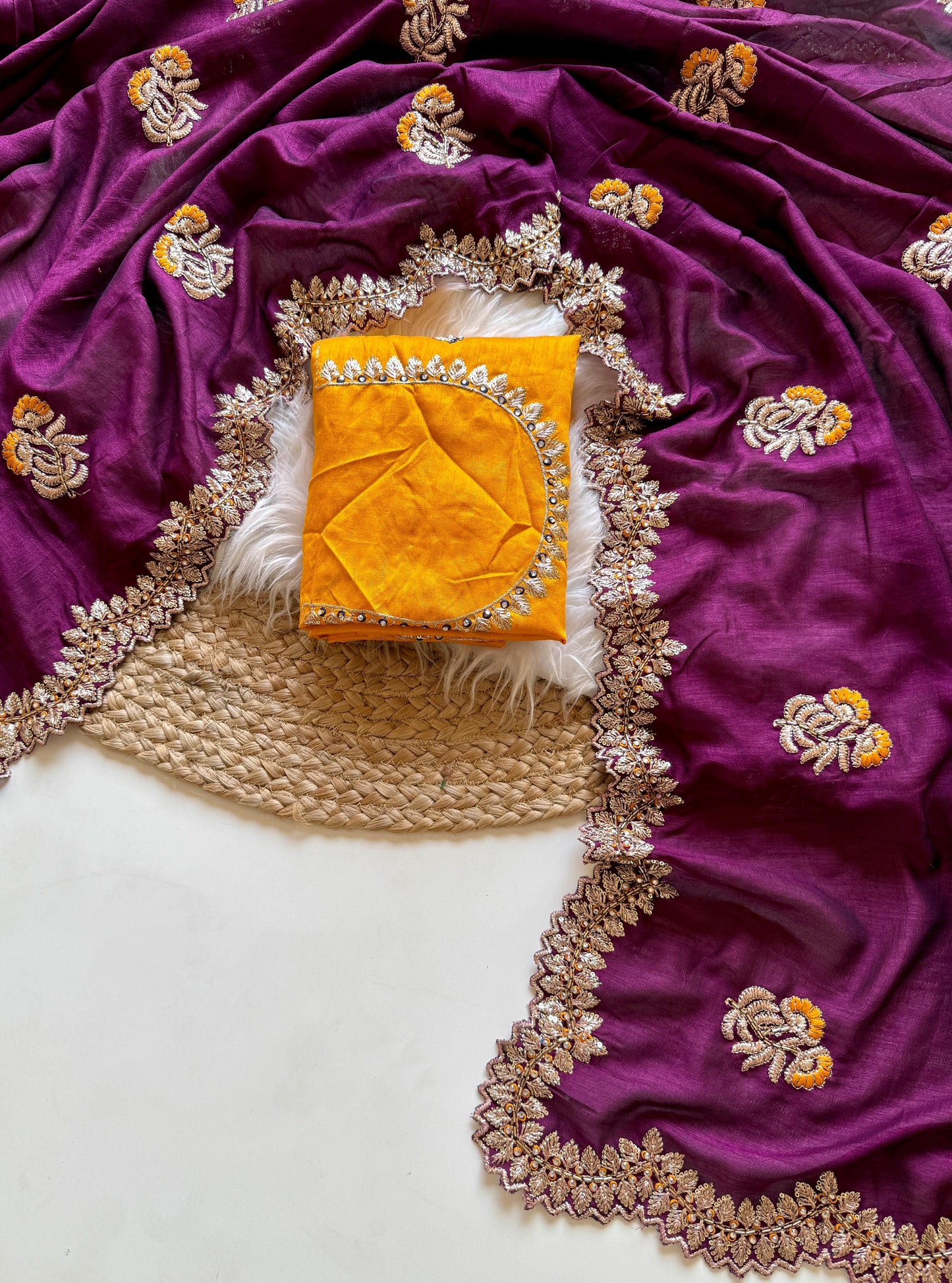 Kayatri New  Stunning Vichitra Silk Saree with Contrast Art Silk Embroidered Blouse