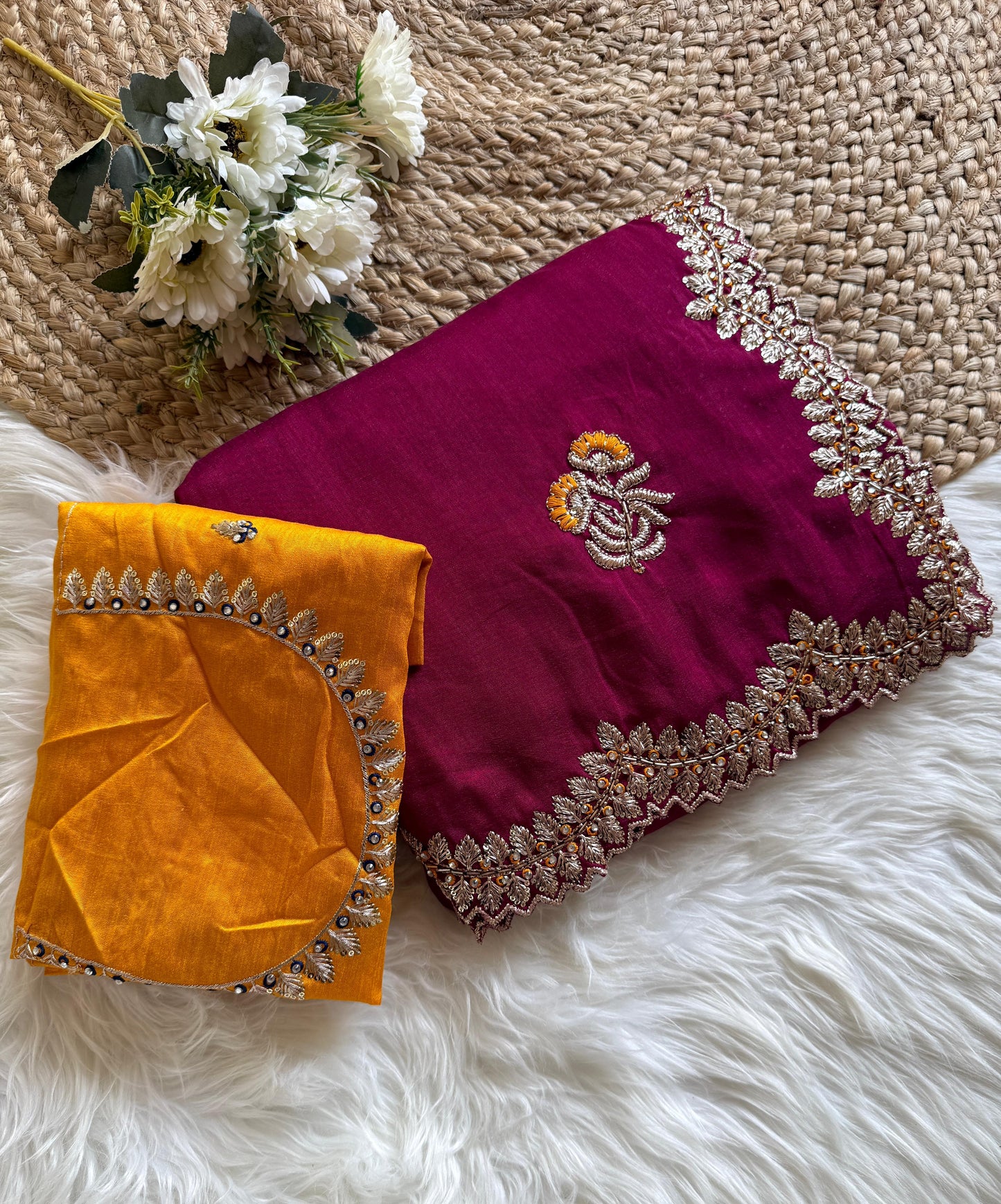 Kayatri New  Stunning Vichitra Silk Saree with Contrast Art Silk Embroidered Blouse