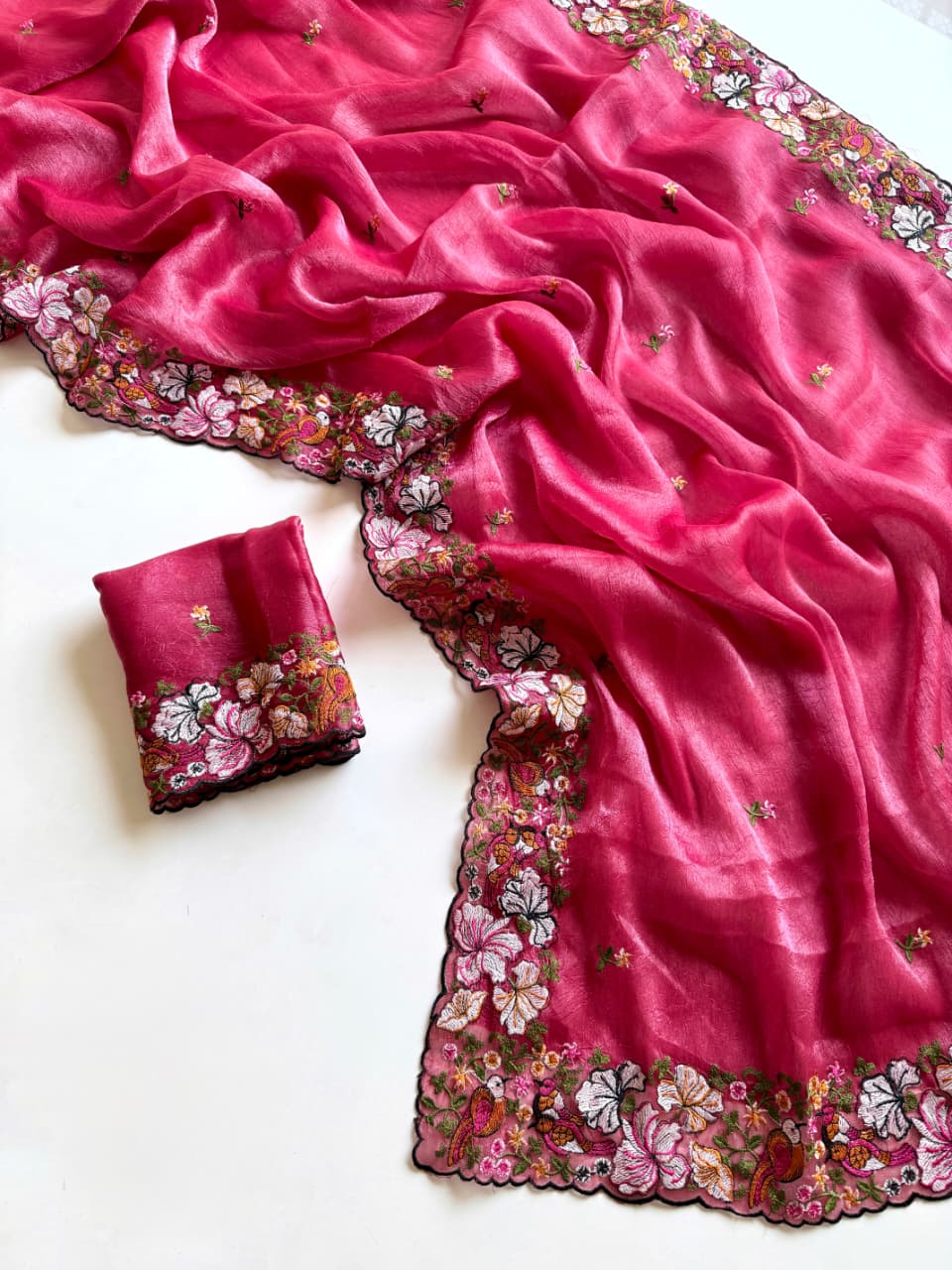 Kayatri New Designer Alexa Crush Saree with Heavy Embroidery Cutwork Border