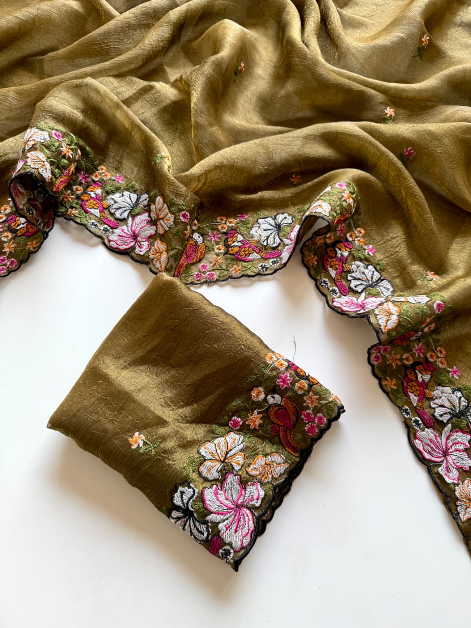 Kayatri New Designer Alexa Crush Saree with Heavy Embroidery Cutwork Border