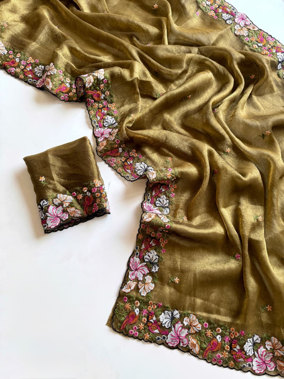 Kayatri New Designer Alexa Crush Saree with Heavy Embroidery Cutwork Border