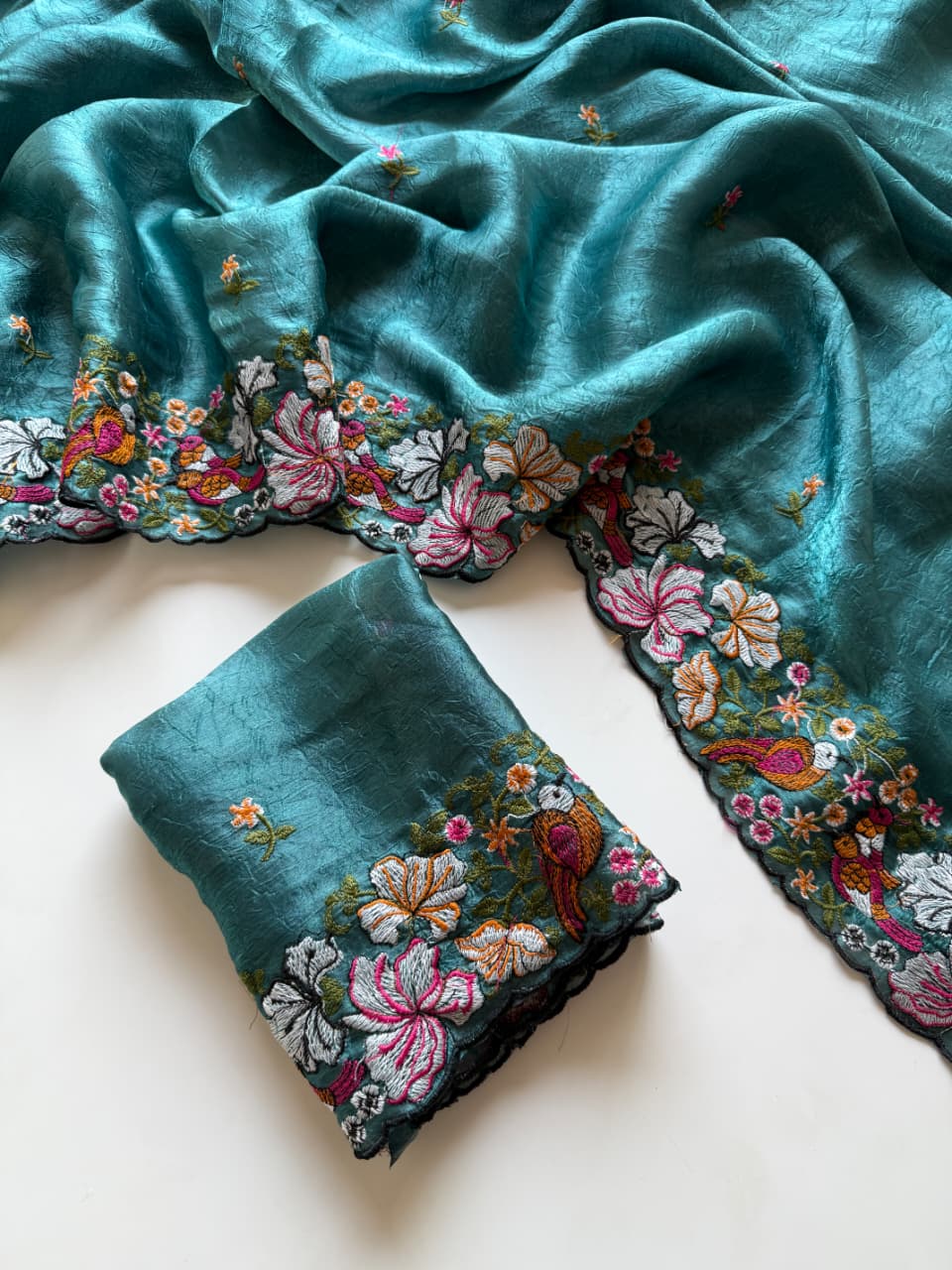 Kayatri New Designer Alexa Crush Saree with Heavy Embroidery Cutwork Border