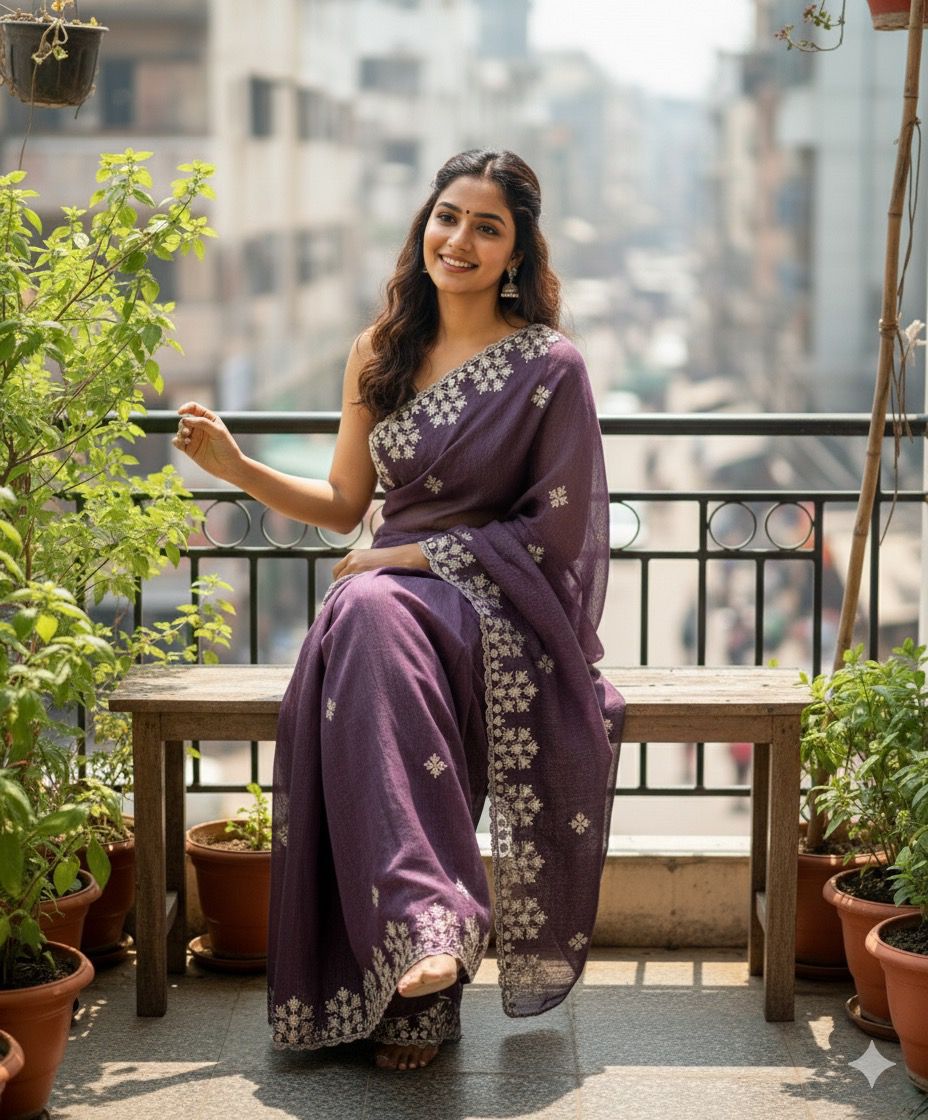 Kayatri New Designer Crushed Silk Saree with Heavy Zari Floral Border