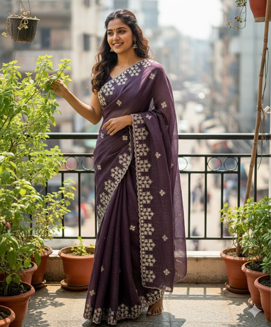 Kayatri New Designer Crushed Silk Saree with Heavy Zari Floral Border