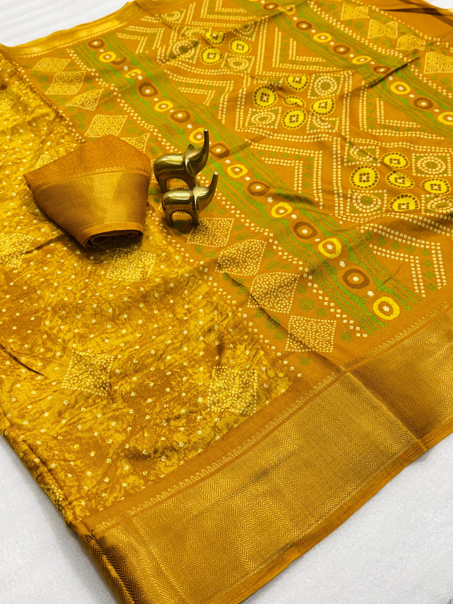 Kayatri New Traditional Dola Silk Saree with Bandhani Design Zari Border