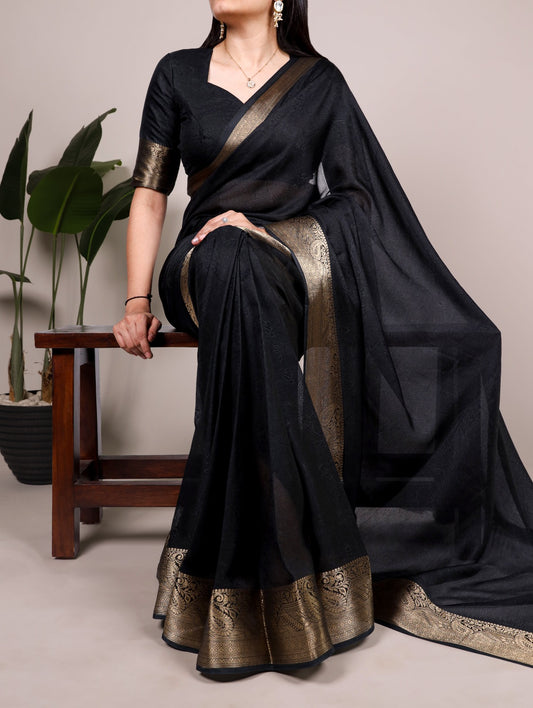 Kayatri New Premium Marsh Mello Saree with Traditional Zari Work
