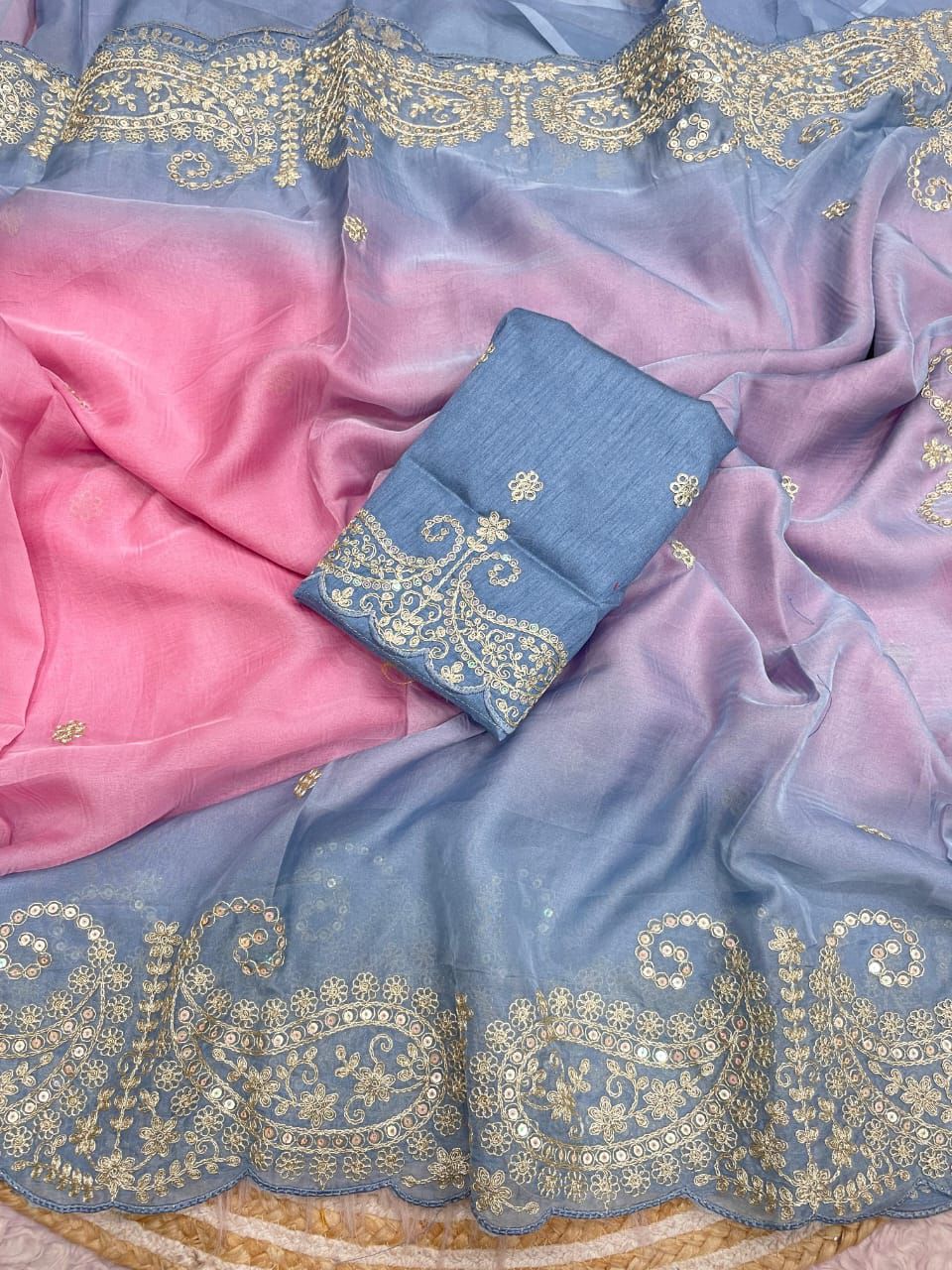 Kayatri New Designer Organza Silk Saree with Coding & Sequin Embroidery