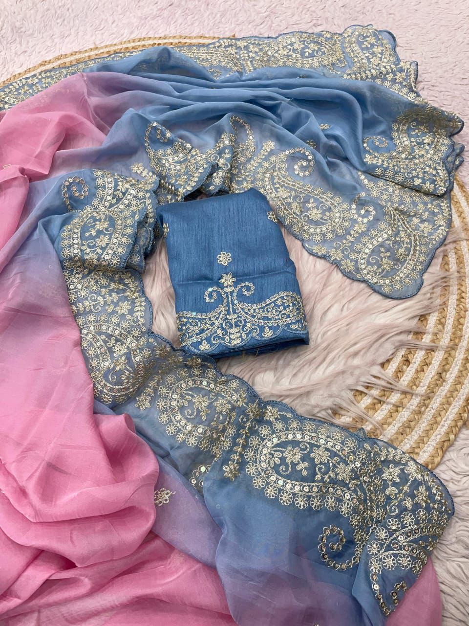 Kayatri New Designer Organza Silk Saree with Coding & Sequin Embroidery