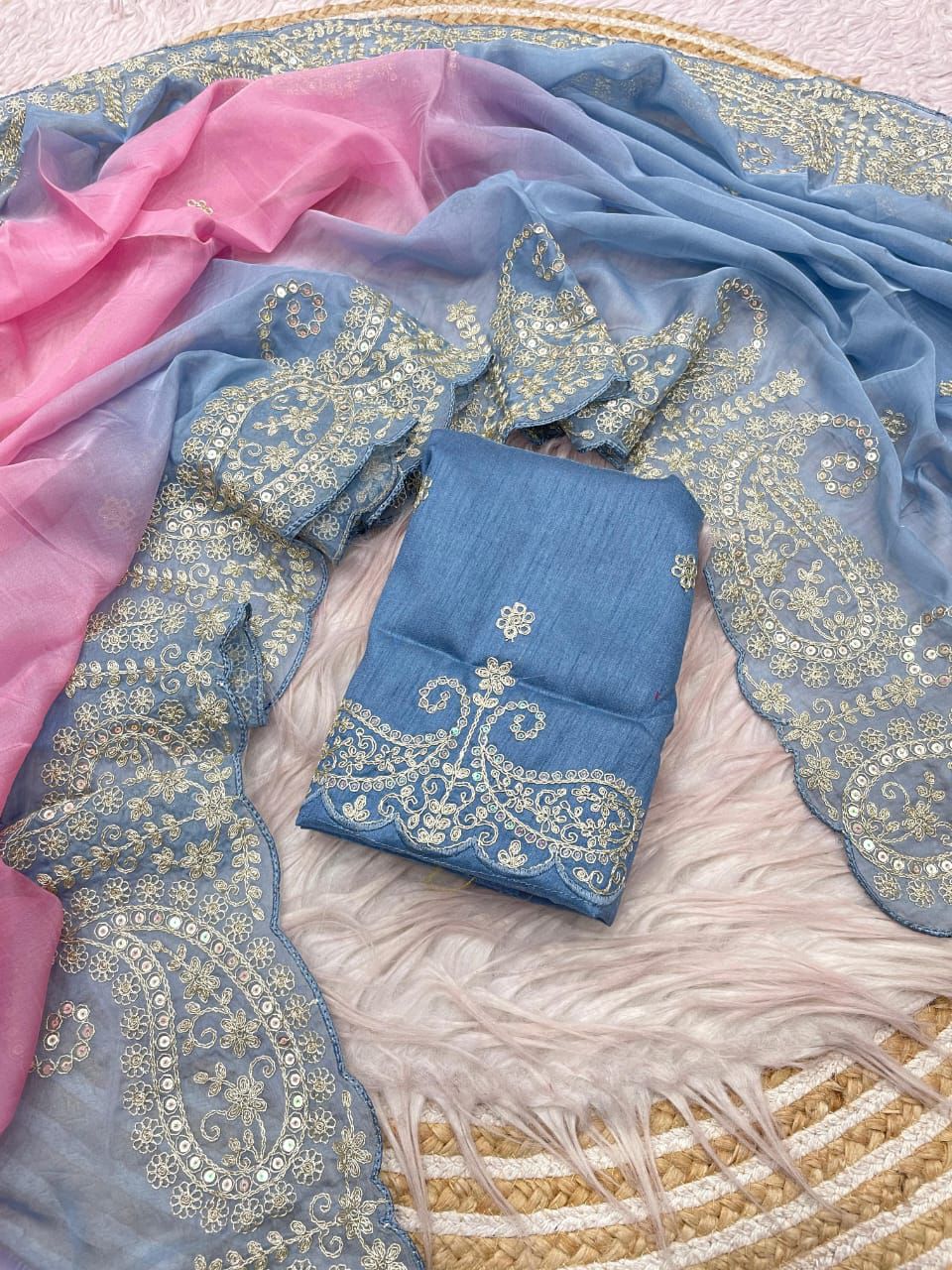 Kayatri New Designer Organza Silk Saree with Coding & Sequin Embroidery