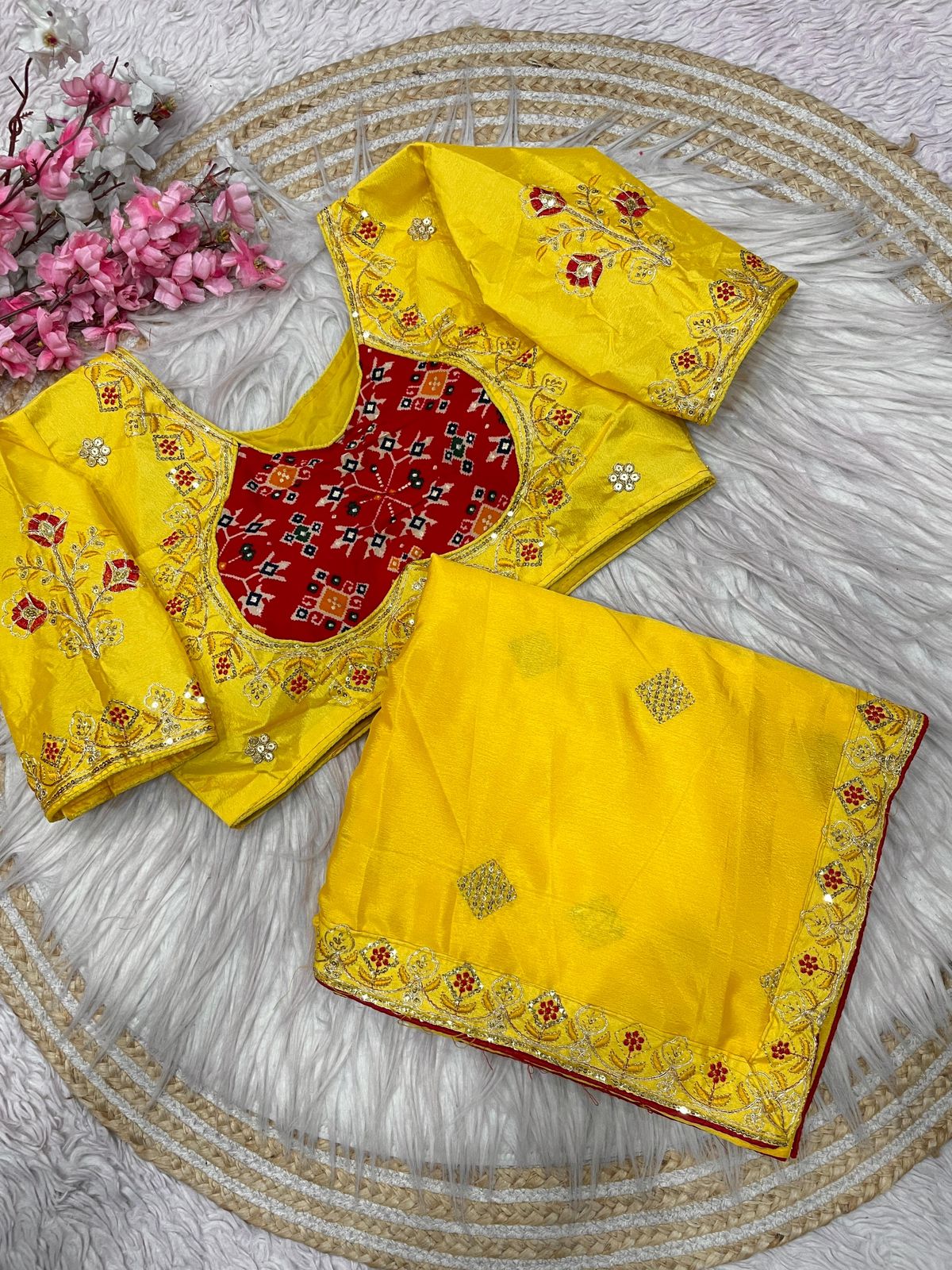 Kayatri New Designer Chinnon Silk Saree with Elegant Sequin Embellishments