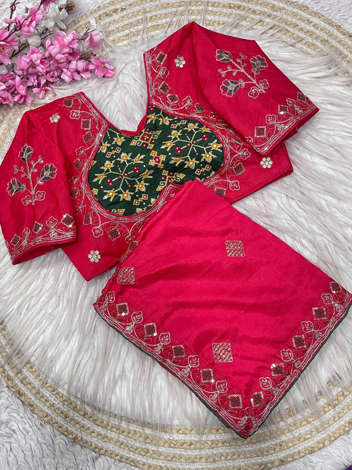 Kayatri New Designer Chinnon Silk Saree with Elegant Sequin Embellishments