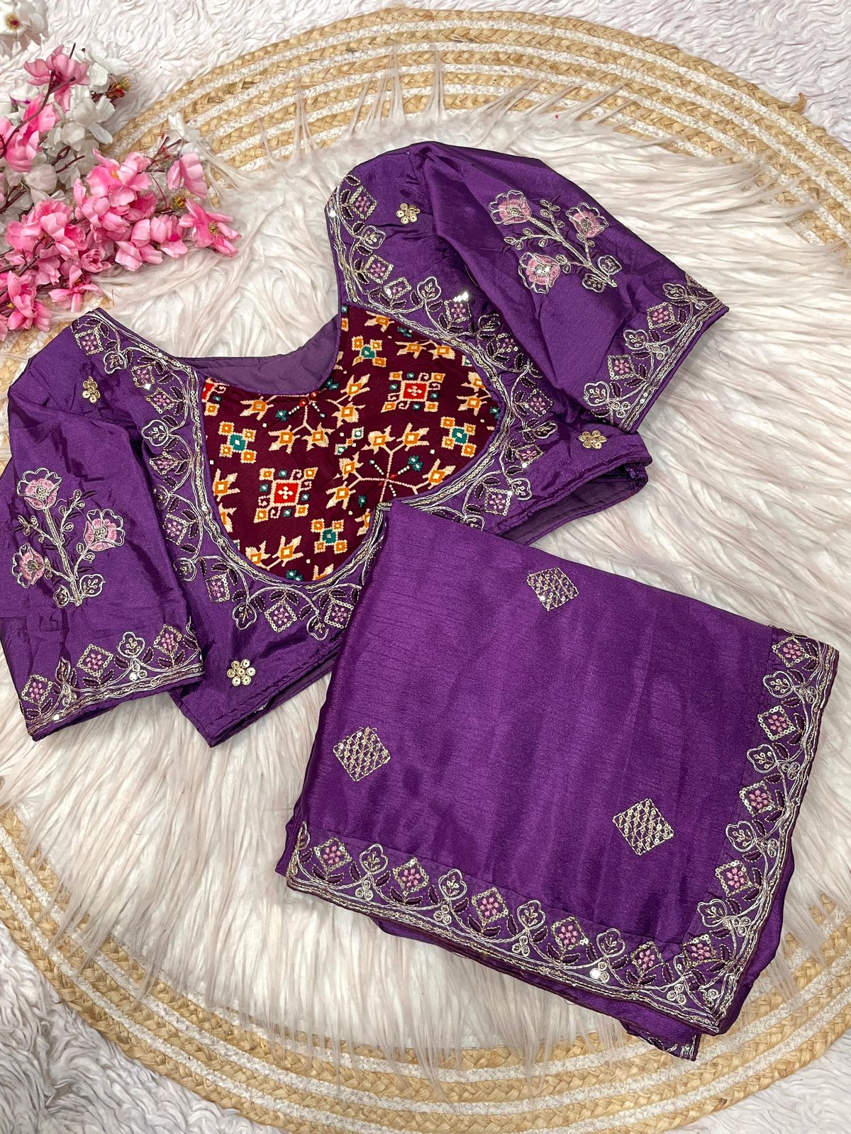 Kayatri New Designer Chinnon Silk Saree with Elegant Sequin Embellishments