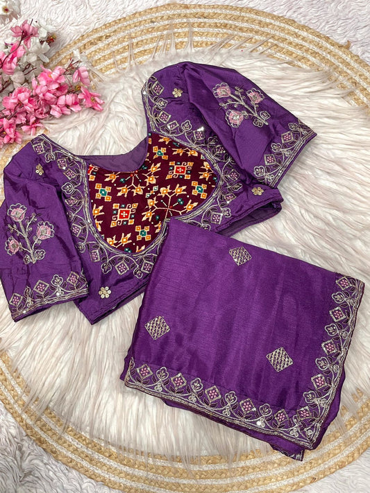 Kayatri New Designer Chinnon Silk Saree with Elegant Sequin Embellishments