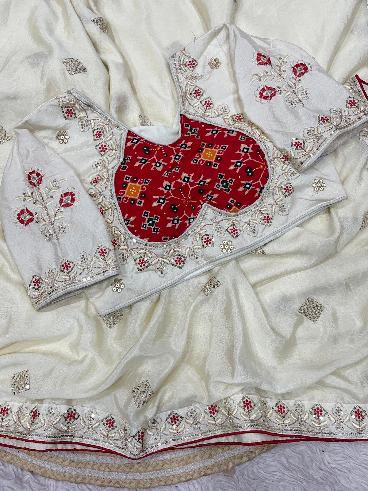 Kayatri New Designer Chinnon Silk Saree with Elegant Sequin Embellishments