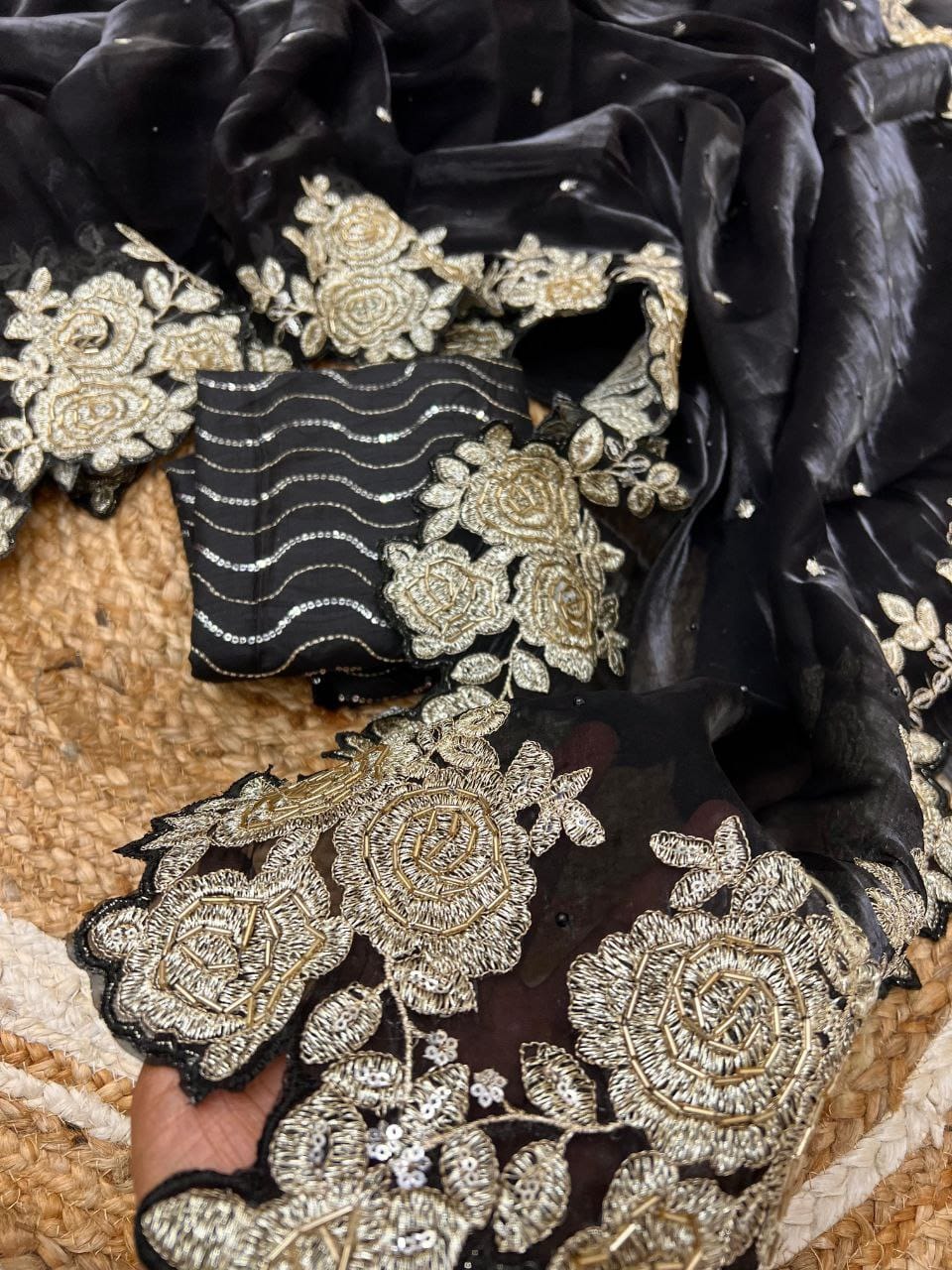 Kayatri New Party Wear Jimicho Saree with Elegant Cutwork Border