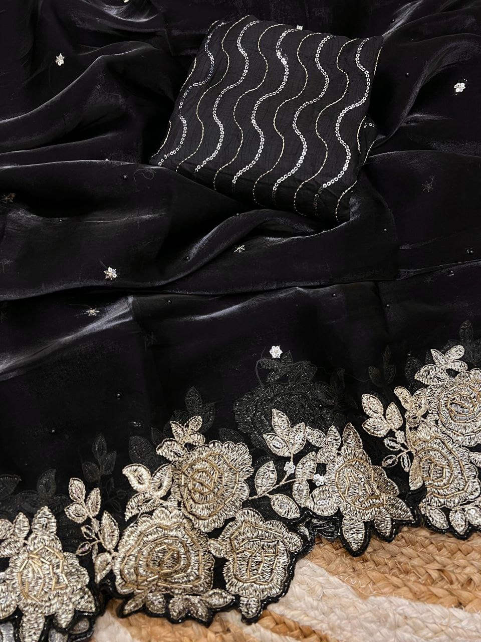 Kayatri New Party Wear Jimicho Saree with Elegant Cutwork Border