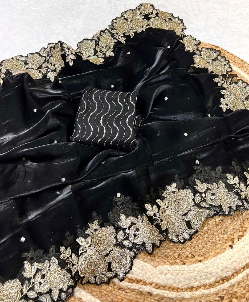 Kayatri New Party Wear Jimicho Saree with Elegant Cutwork Border