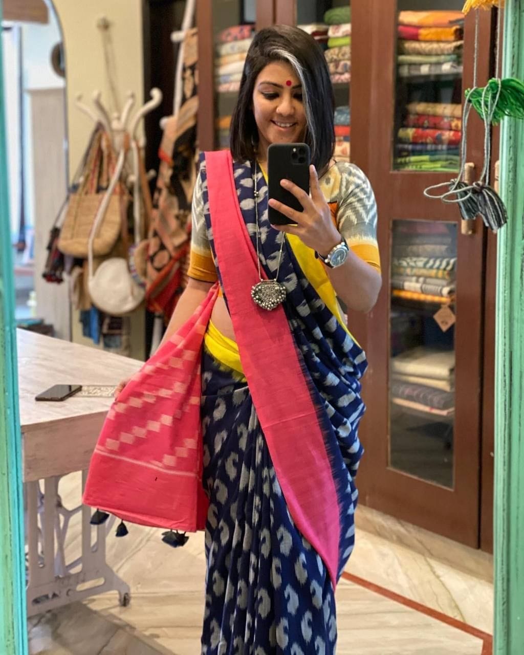 Kayatri New Pure Cotton Jaipur Block Print Saree with Blouse