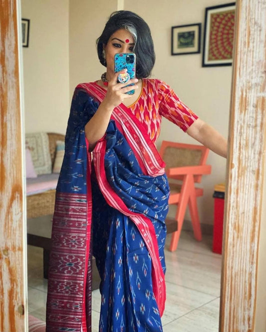 Kayatri New Pure Cotton Jaipur Block Print Saree with Blouse