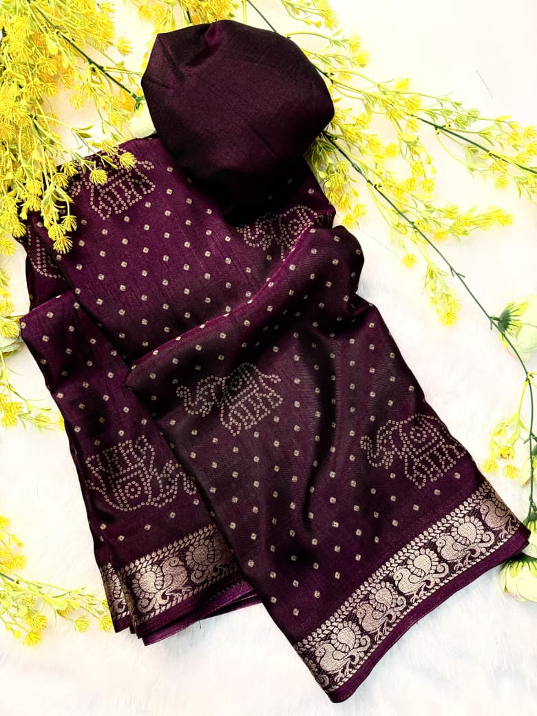 Kayatri New Premium Dola Silk Saree in Black with Pen Kalamkari Design Hamsa Zari Border