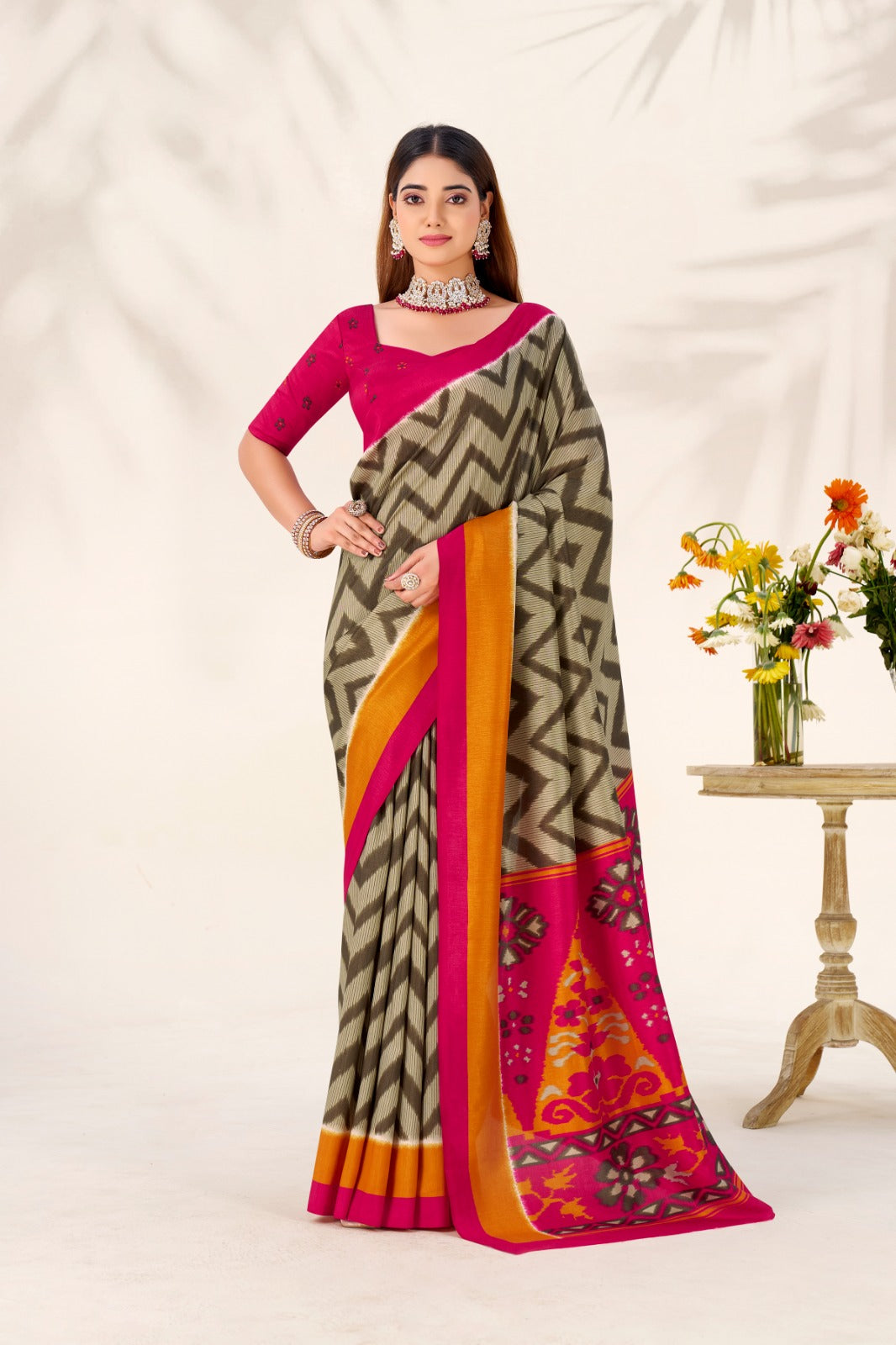 Kayatri New Graceful Tasar Silk Printed Saree Lightweight  Elegant