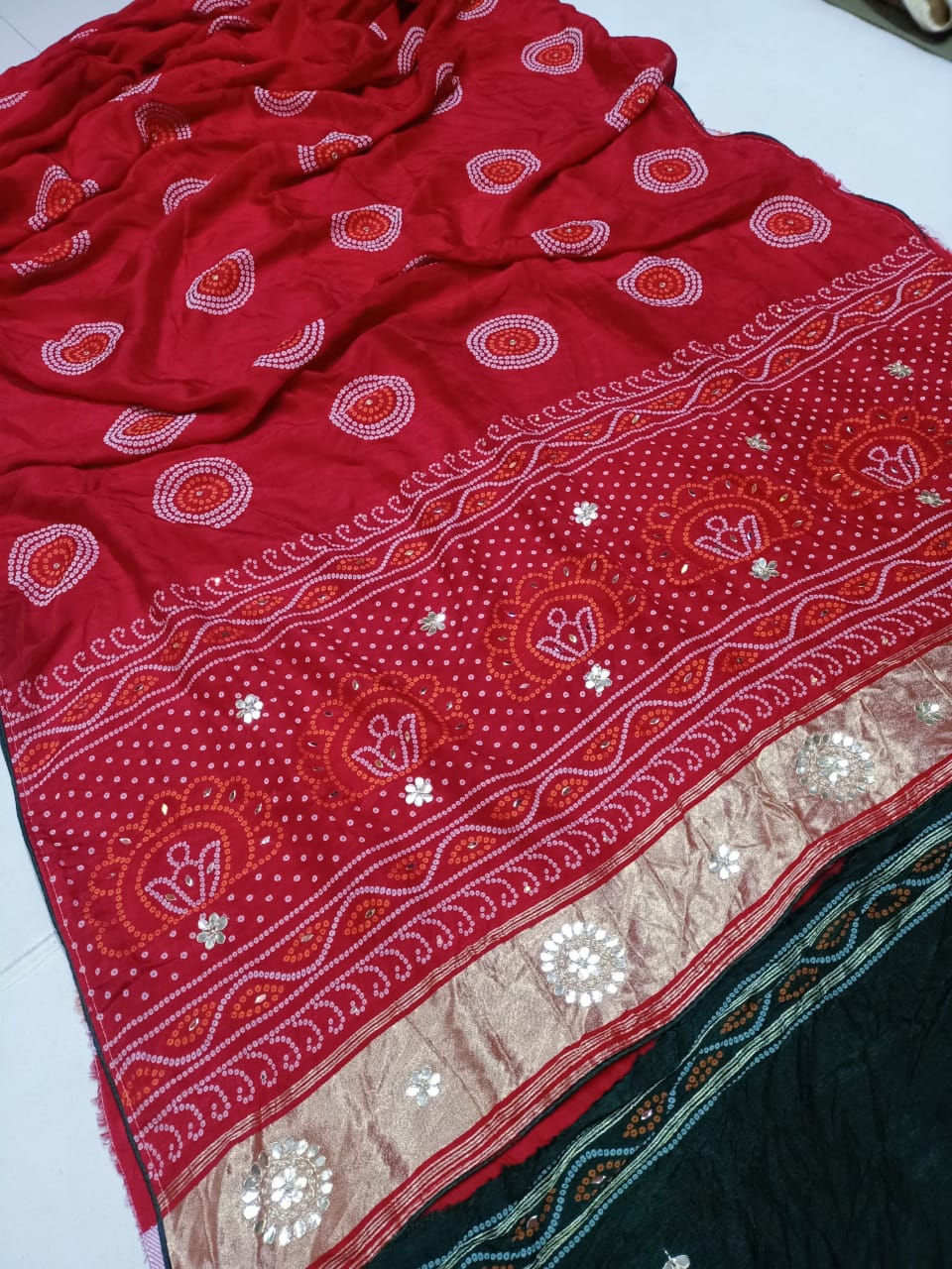 Kayatri New Traditional Heritage Bandhej Saree in Pure Russian Silk with Blouse