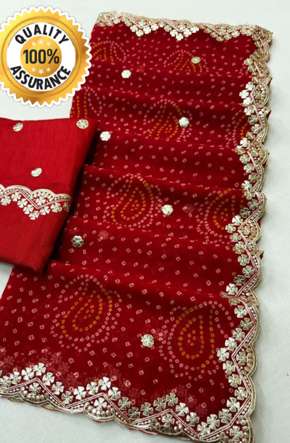 Kayaatri New Ethnic Bandhani Georgette Saree with Rich Handwork Detailing