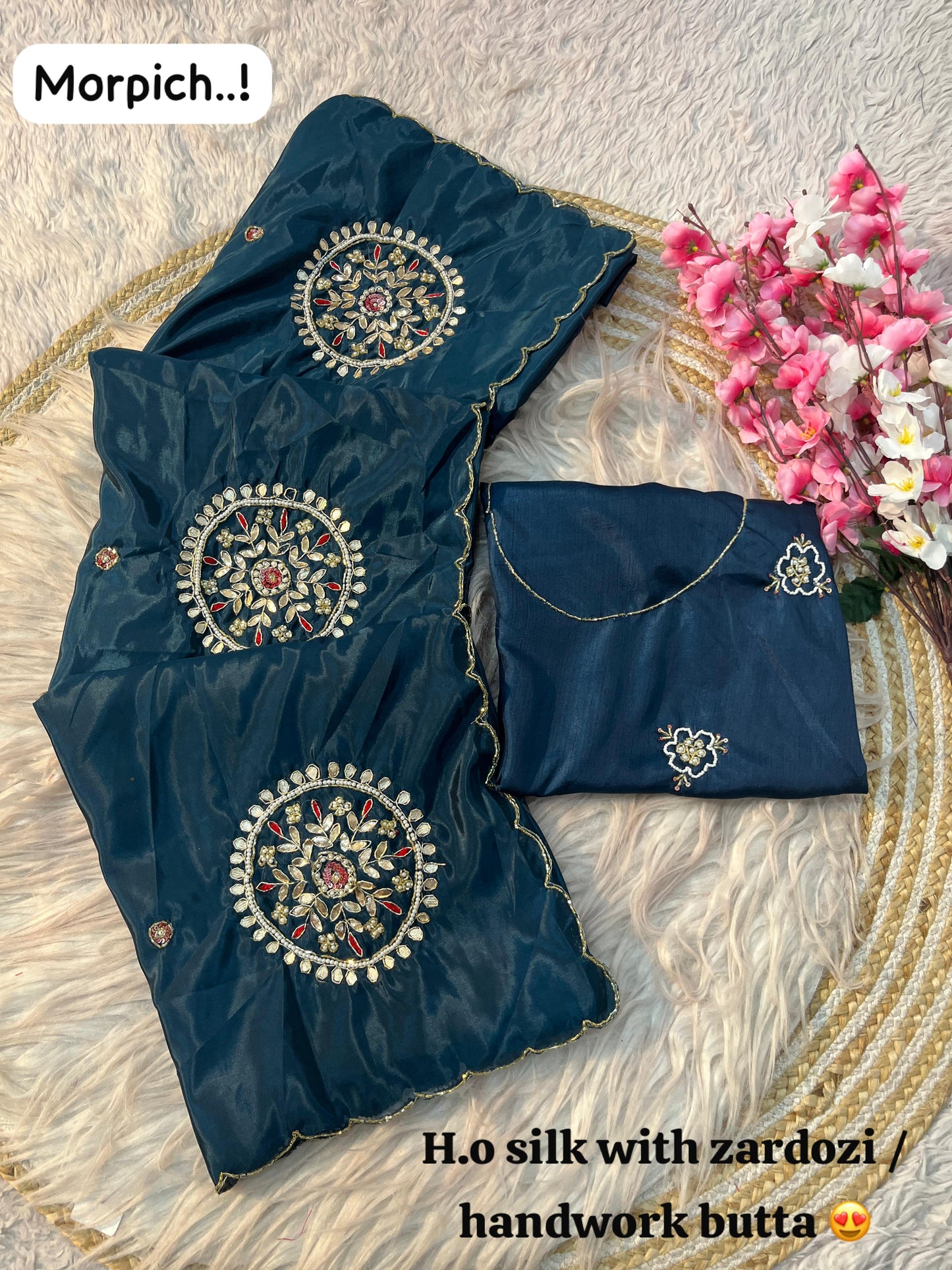 Kayatri New Designer H.O Silk Zardozi Saree with Heavy Mono Work Contrast Blouse