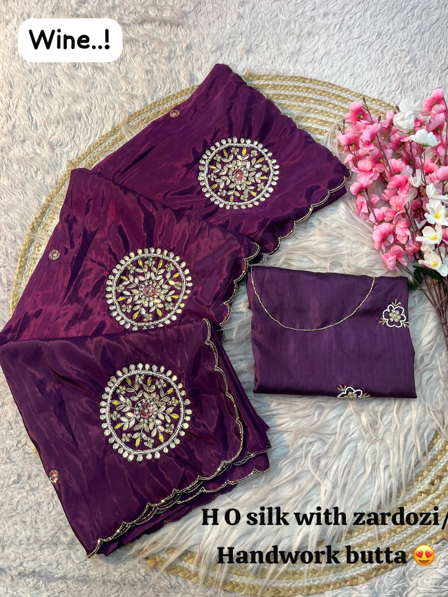 Kayatri New Designer H.O Silk Zardozi Saree with Heavy Mono Work Contrast Blouse