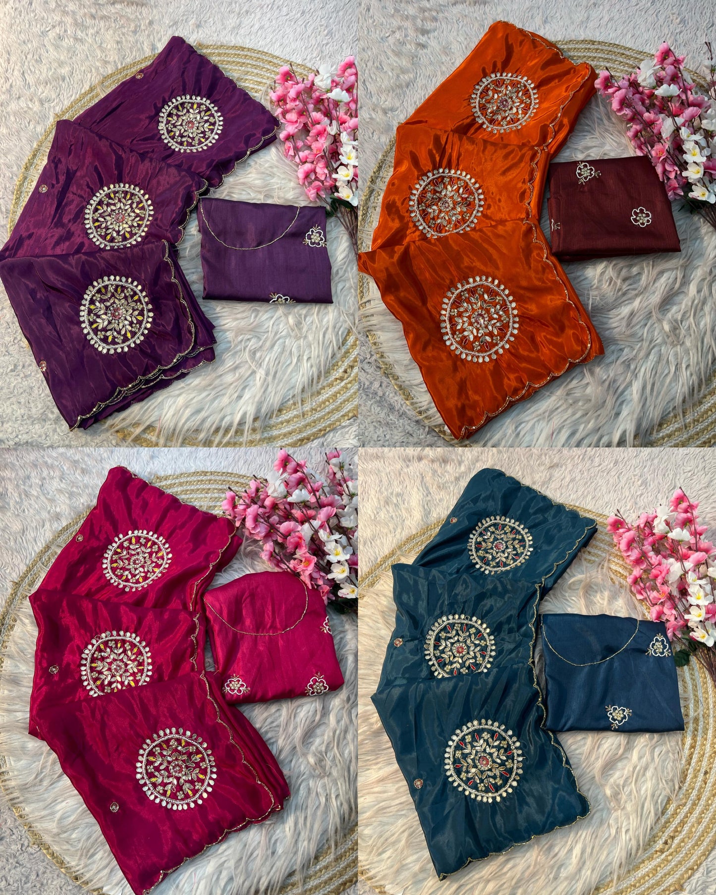 Kayatri New Designer H.O Silk Zardozi Saree with Heavy Mono Work Contrast Blouse