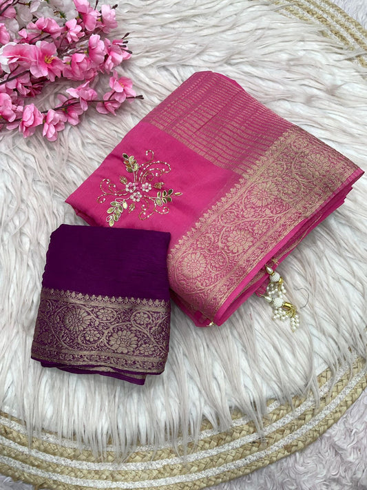 Kayatri New Classic Simar Silk Saree with Exclusive Cutdana Embellishment