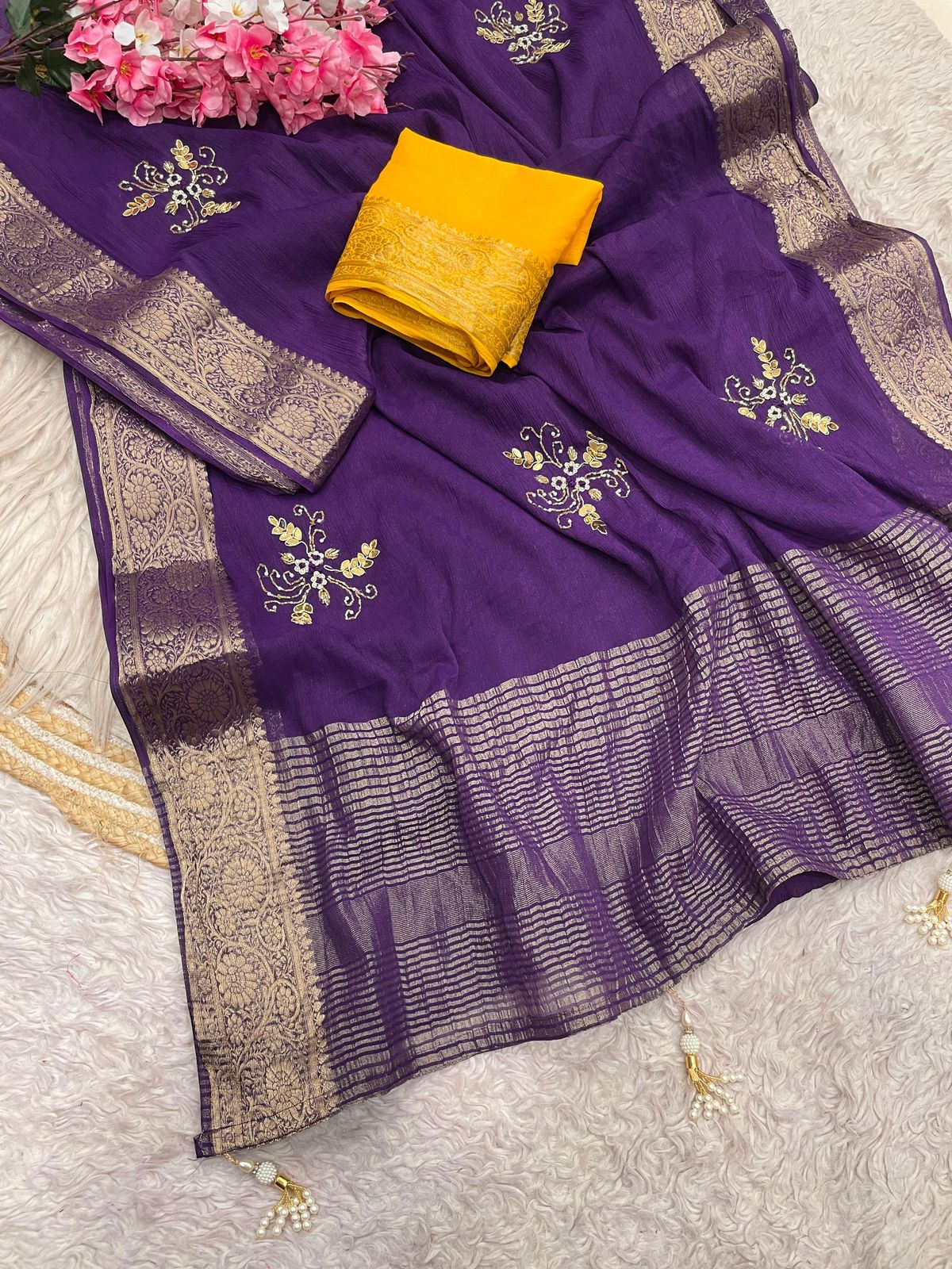 Kayatri New Classic Simar Silk Saree with Exclusive Cutdana Embellishment