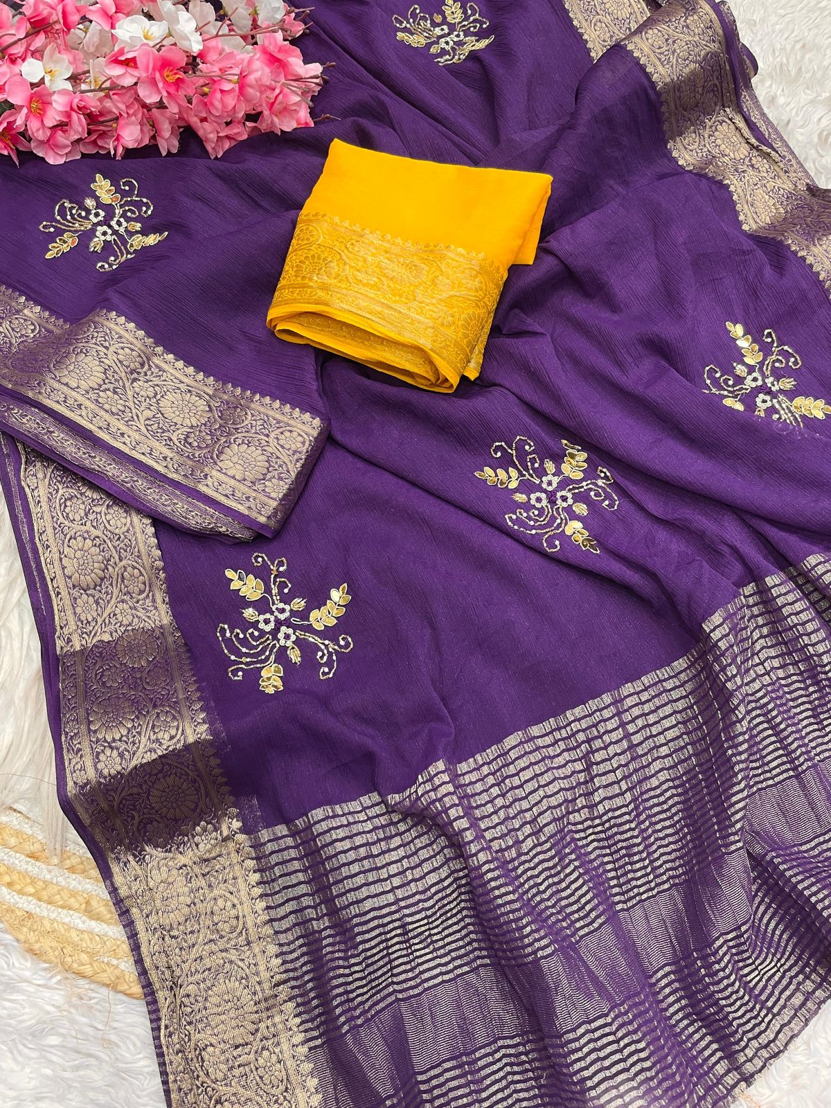 Kayatri New Classic Simar Silk Saree with Exclusive Cutdana Embellishment