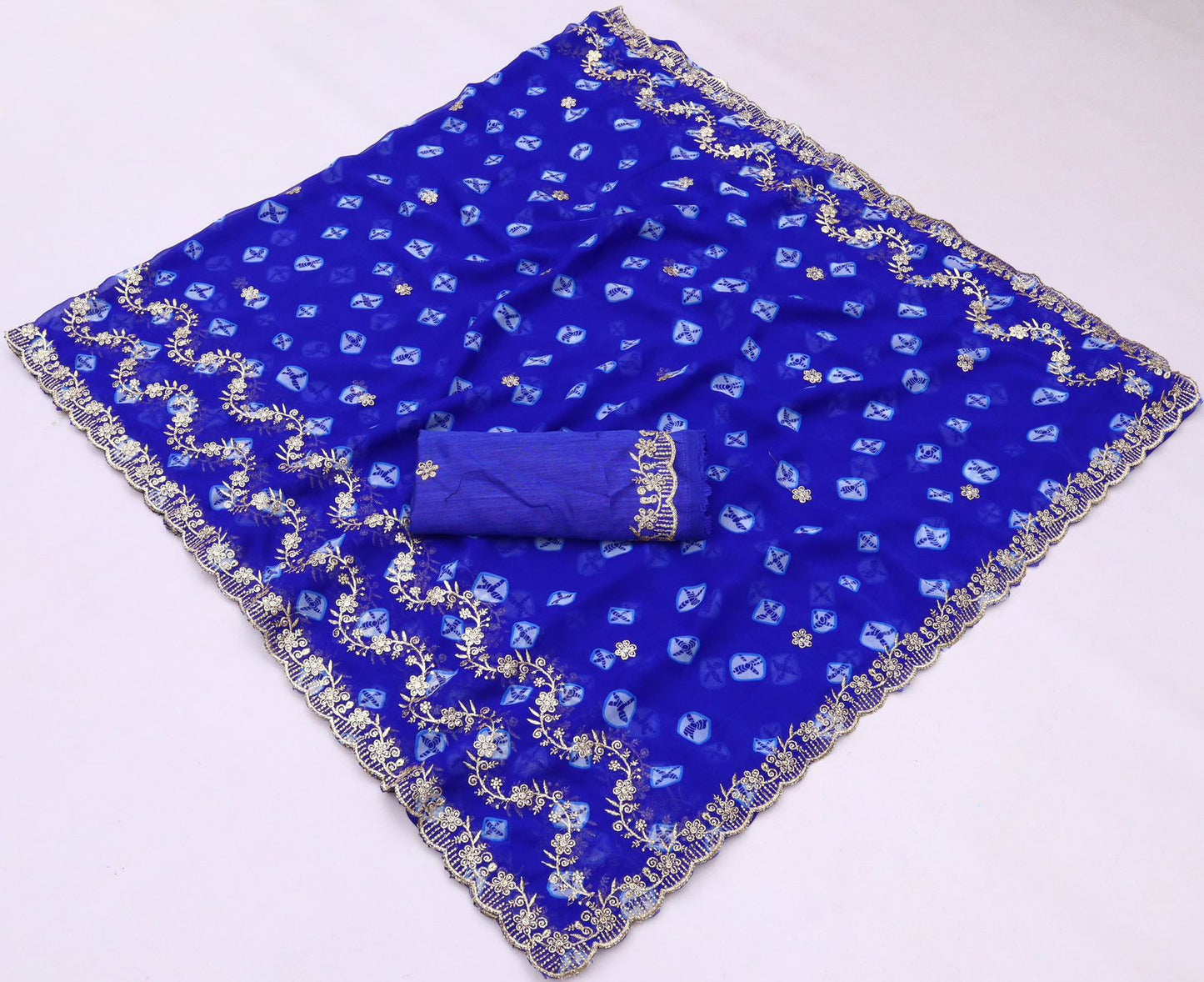 Kayatri New Royal Women Choice Bandhani Print Georgette Saree with Zari Highlights
