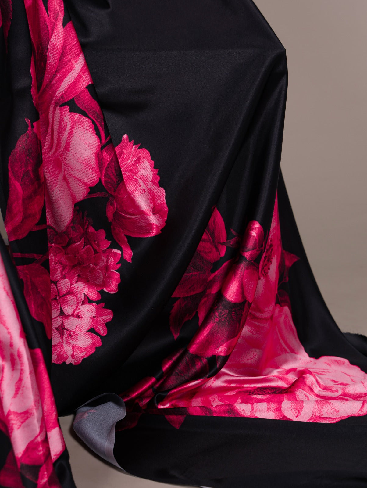Kayatri New Graceful Satin Silk Saree with All-Over Floral Motifs