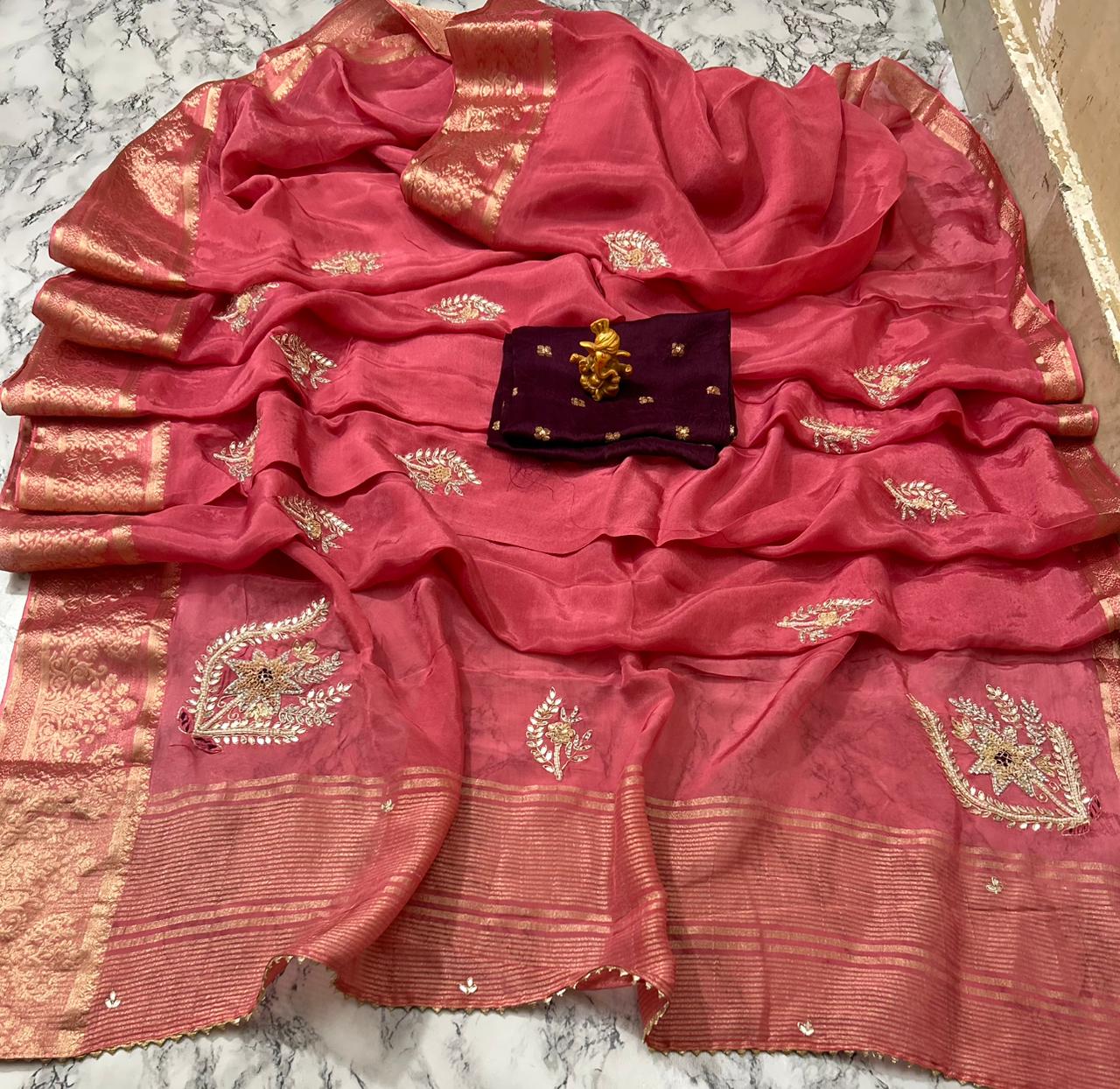 Kayatri New Premium H.O. Silk Zari Saree with Elegant Handwork Detailing