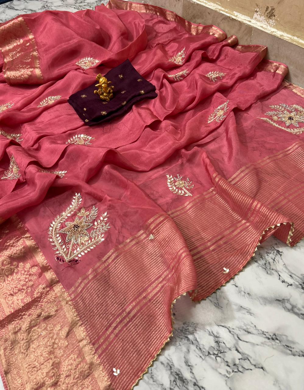 Kayatri New Premium H.O. Silk Zari Saree with Elegant Handwork Detailing