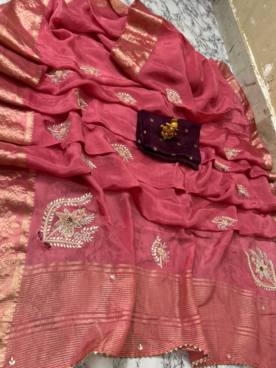 Kayatri New Premium H.O. Silk Zari Saree with Elegant Handwork Detailing